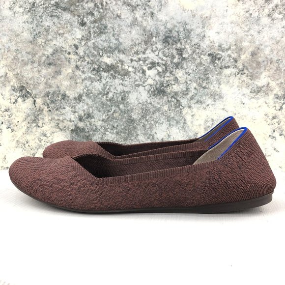 ROTHYS Size 12 Limited Edition The Flat Truffle Python Knit Ballet Flats Retired - Picture 3 of 13